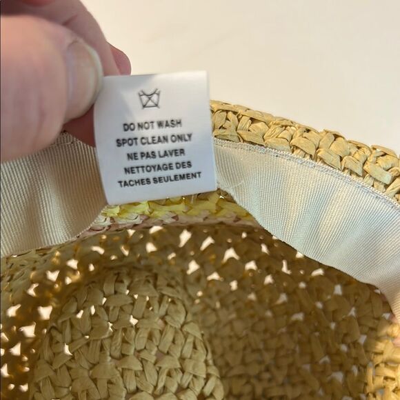 BILLABONG Paper Straw Hat Pastel Stripes Pink White Yellow Cowboy Sun Festival - Picture 9 of 12